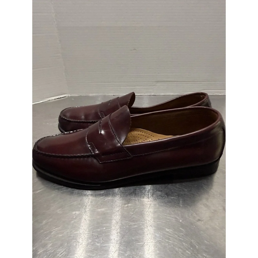 GH Bass Weejuns Men's 9.5 D  Burgundy Wine Leather Penny Loafers Shoes